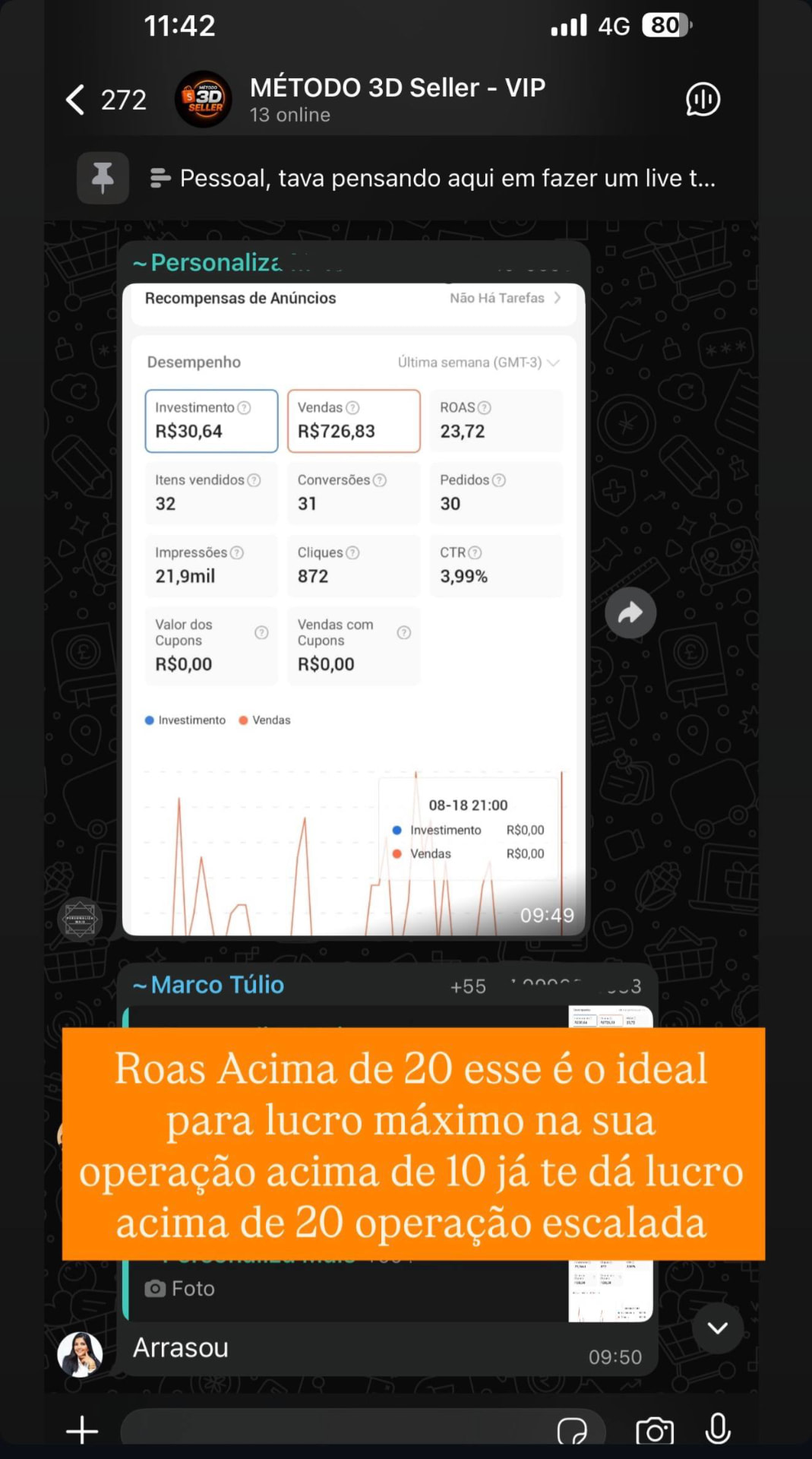 Feedback real de aluno do Método 3D Seller — FEEDBACK_03