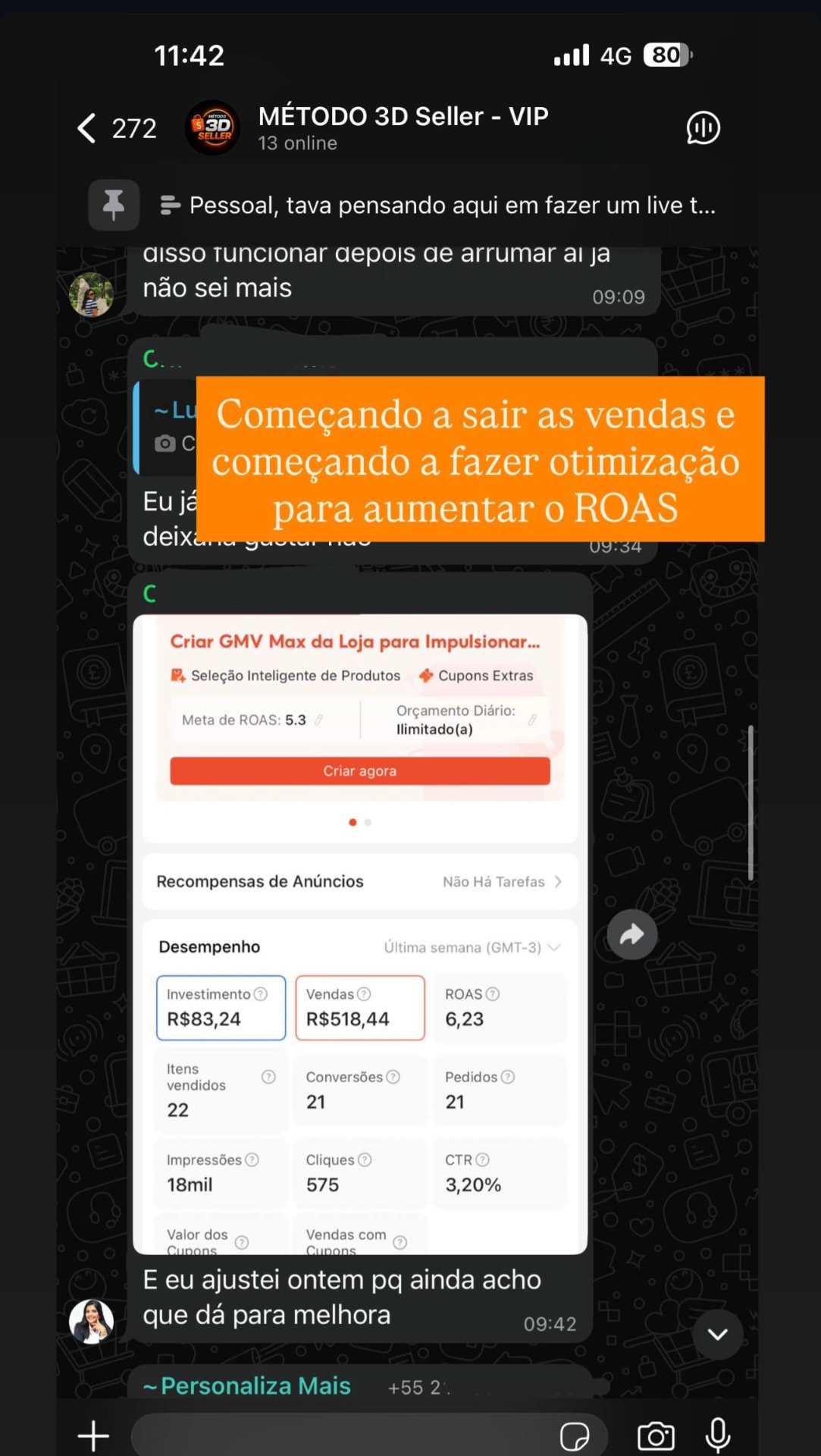 Feedback real de aluno do Método 3D Seller — FEEDBACK_02